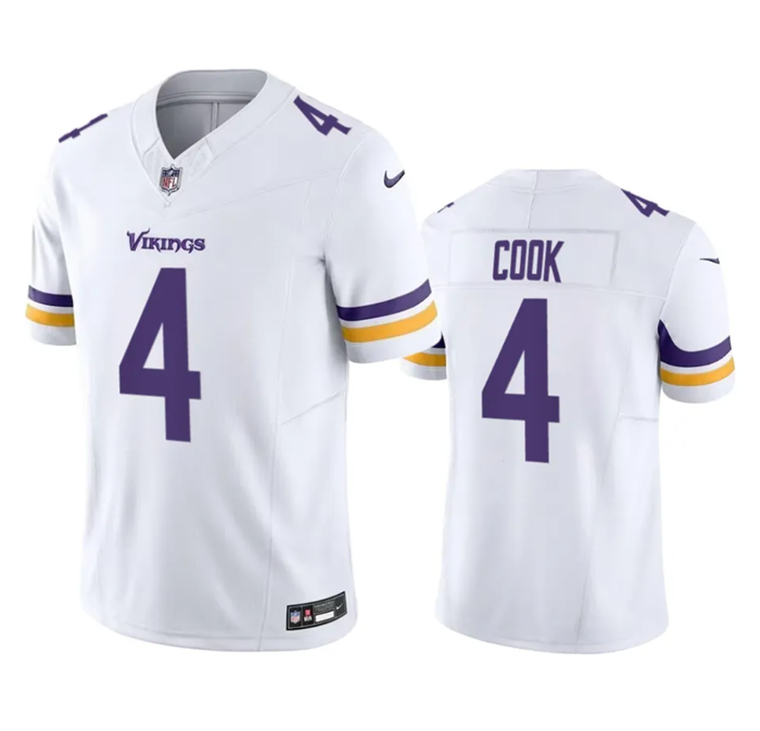 Men's Minnesota Vikings #4 Dalvin Cook White 2023 F.U.S.E. Vapor Untouchable Stitched Jersey